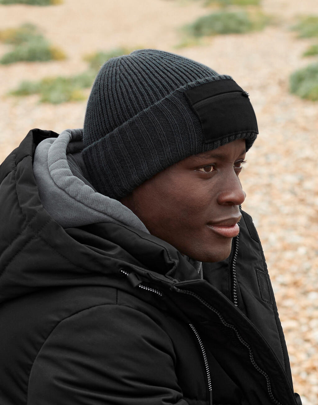 Beechfield Zip Patch Beanie
