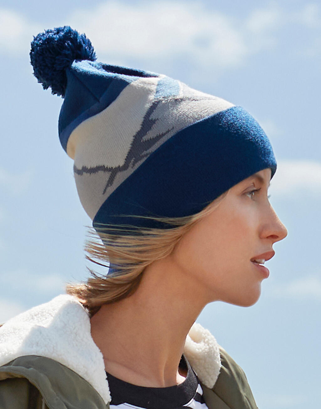 Beechfield Mountain Peaks Pom Pom Beanie