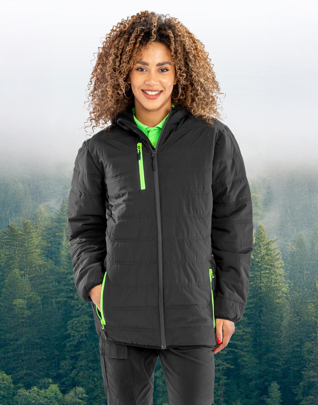 Result Recycled Black Compass Padded Winter Jacket