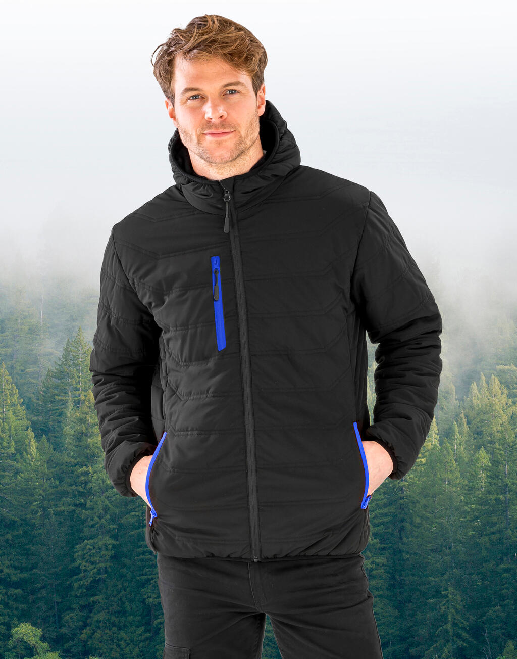 Result Recycled Black Compass Padded Winter Jacket
