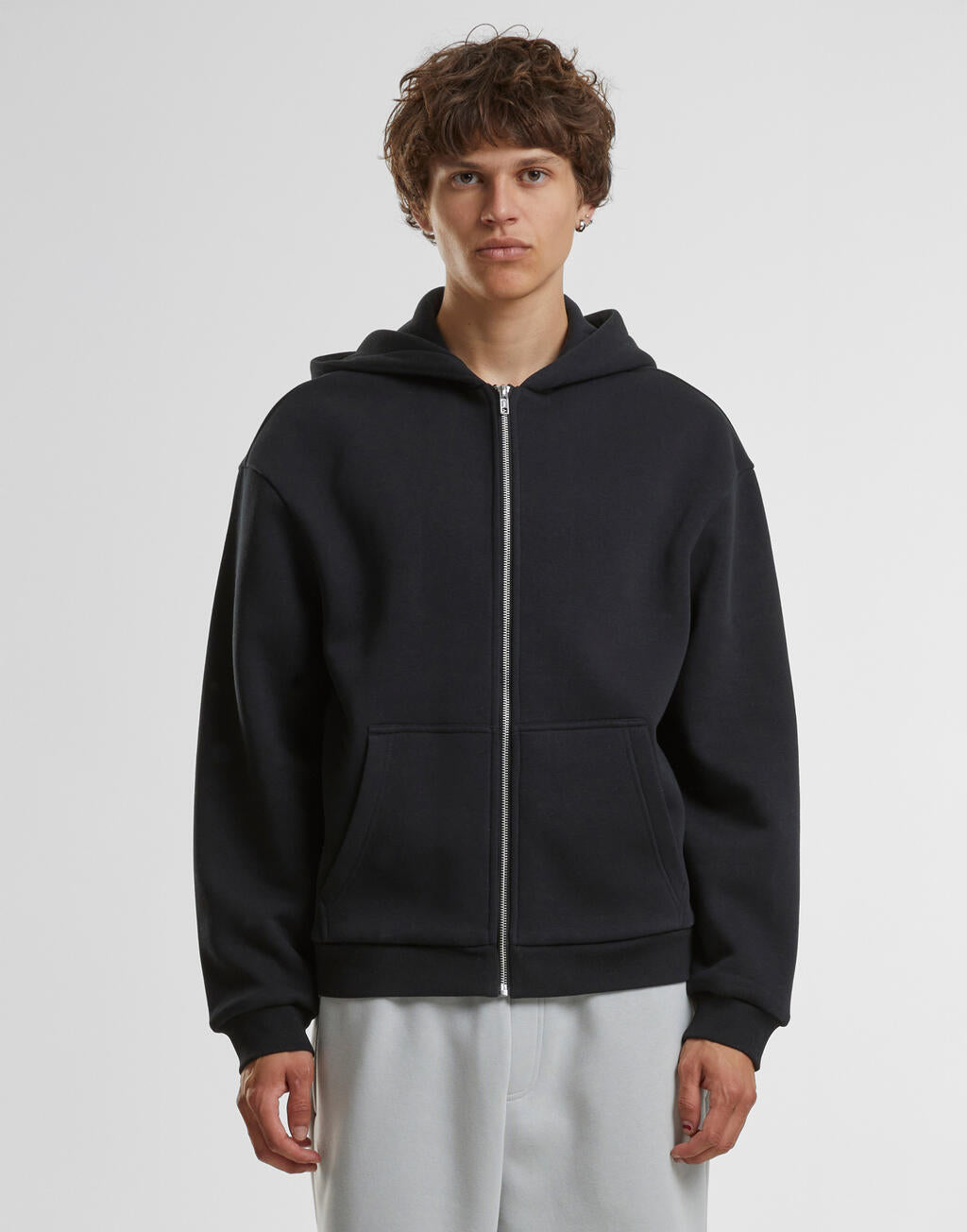Build Your Brand Fluffy Zip Hoody