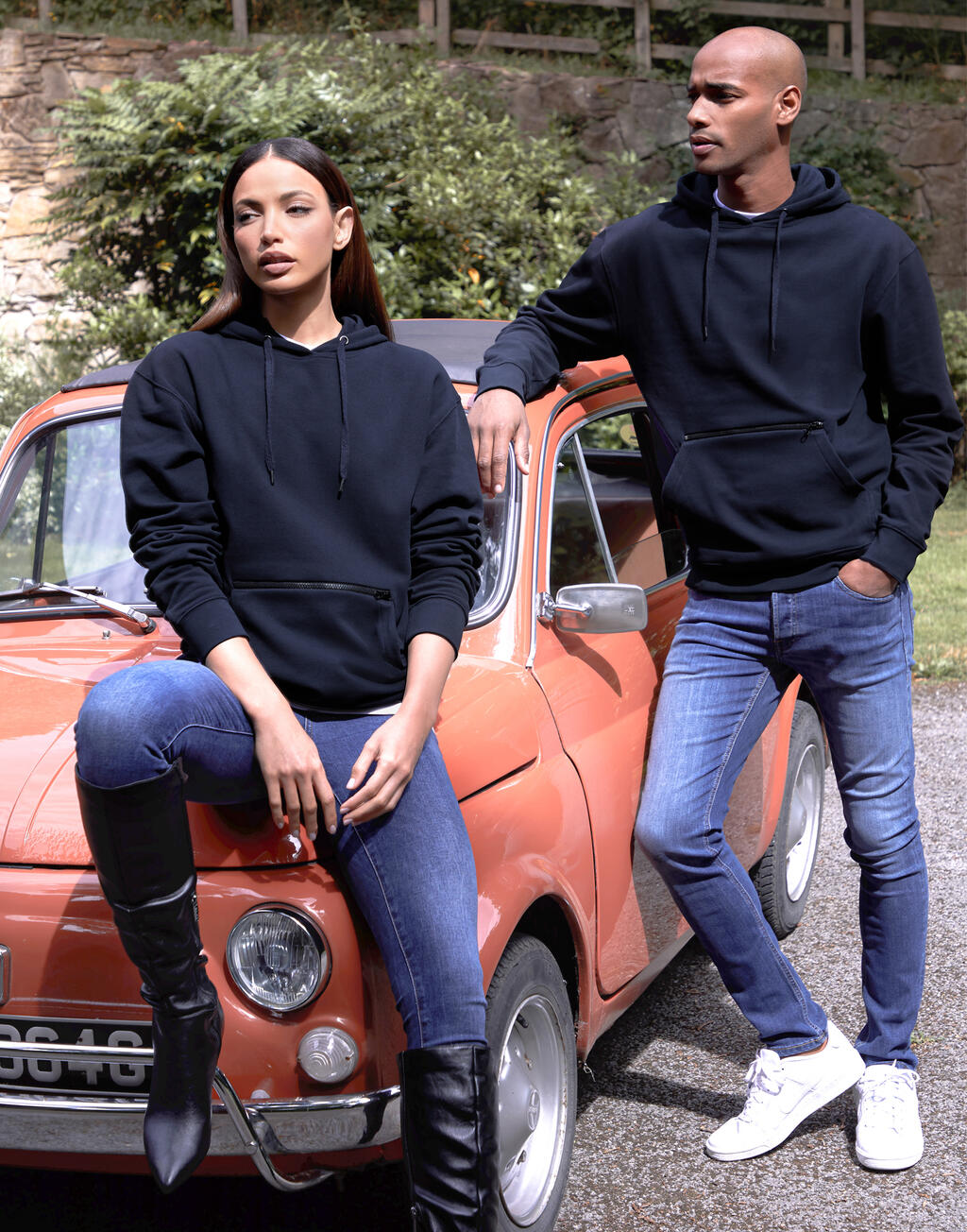 Kustom Kit Pique Hoodie with Zipped Pocket