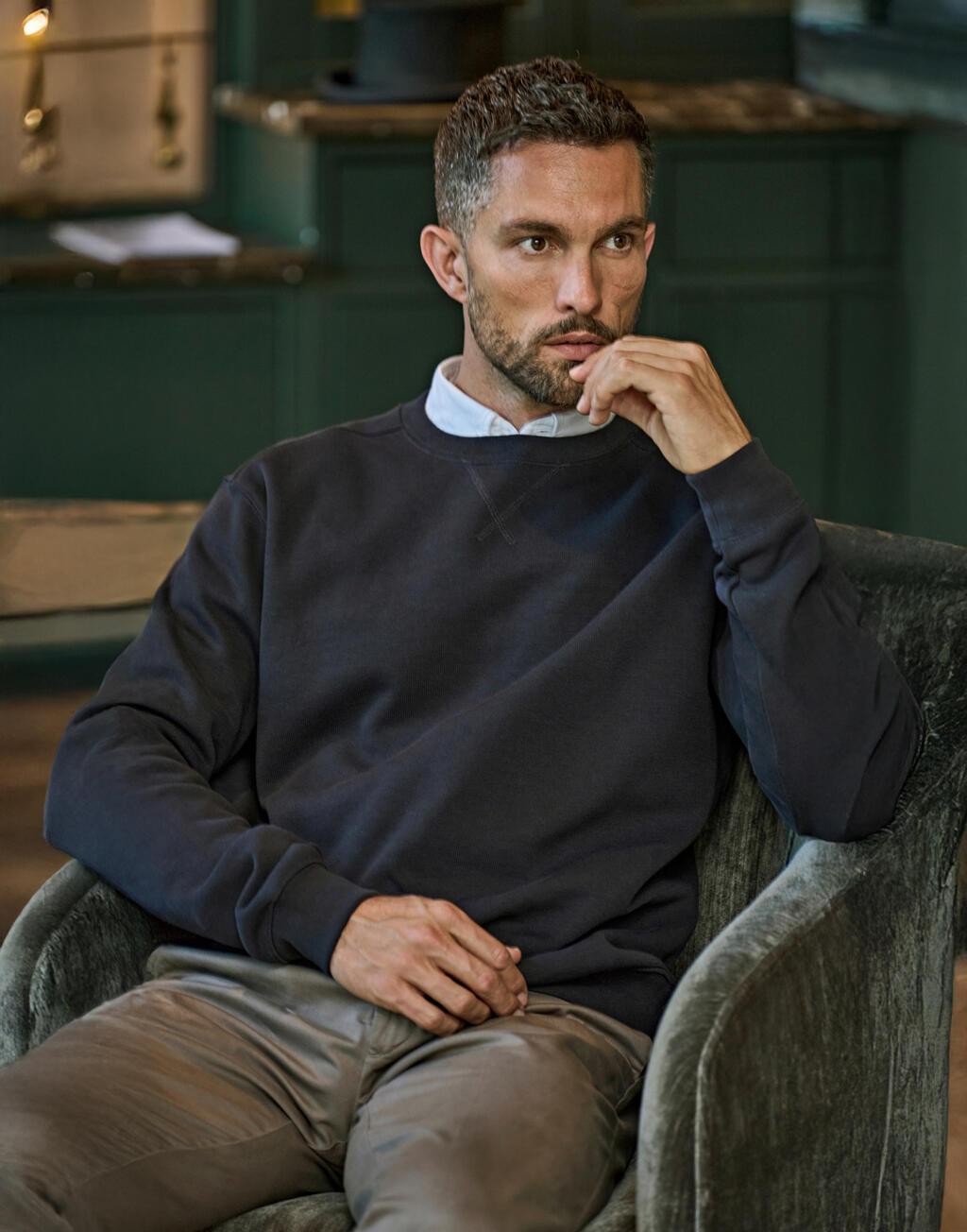 Tee Jays Ribbed Interlock Crew Neck