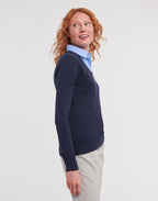 Russell Collection Ladies V-Neck Knitted Pullover