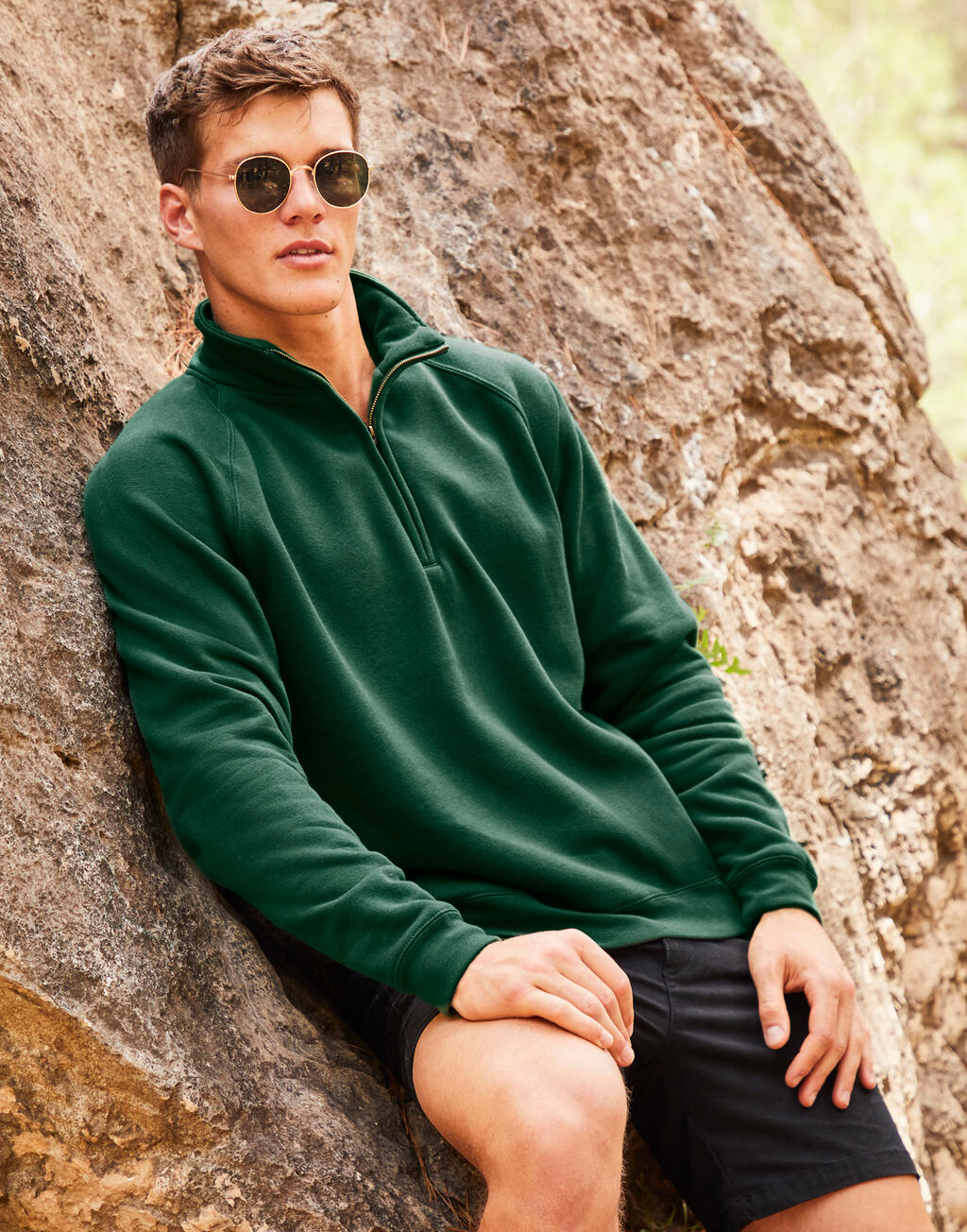 Fruit of the Loom Premium Zip Neck Sweat