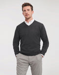 Russell Collection Men's V-Neck Knitted Pullover