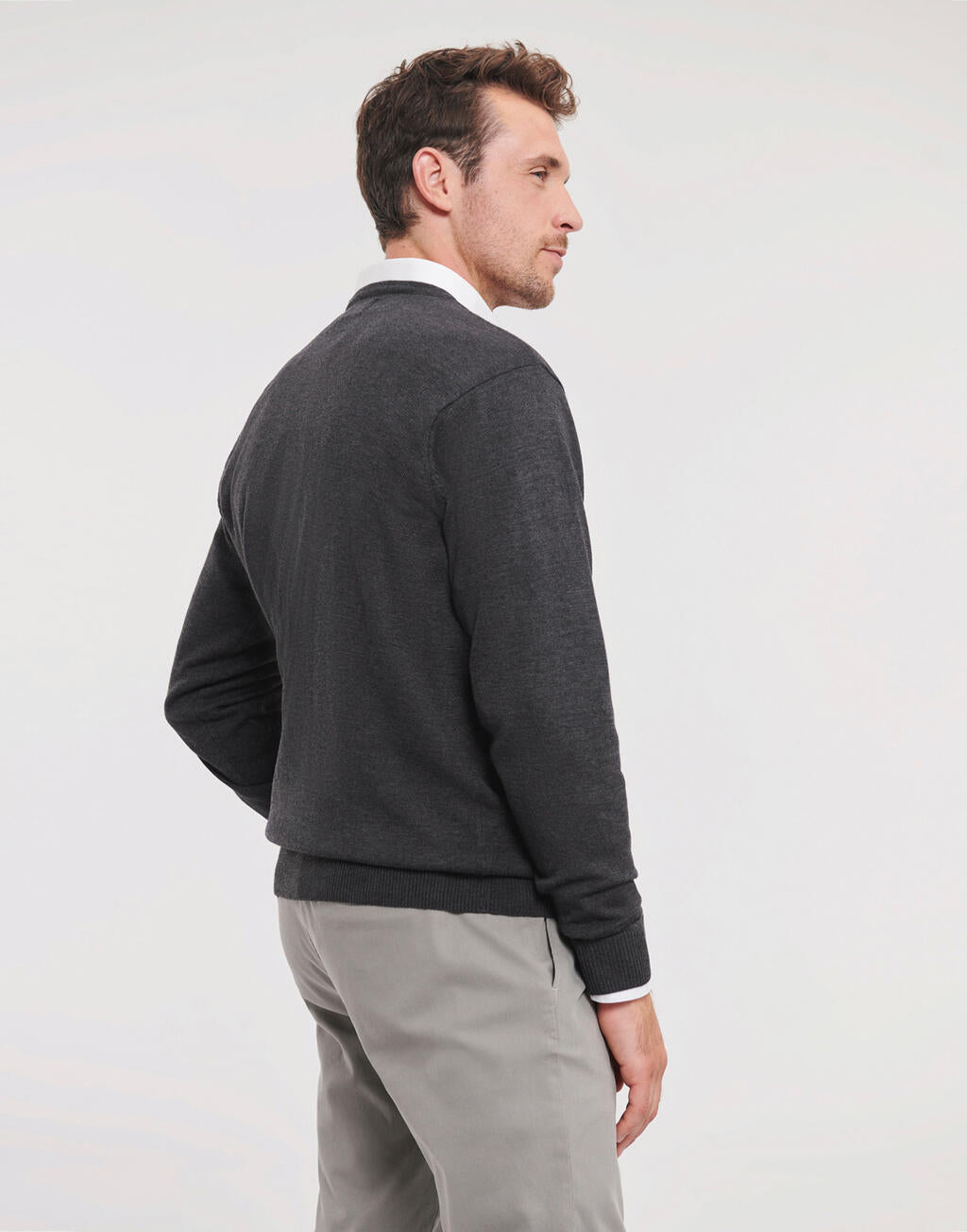 Russell Collection Men's V-Neck Knitted Pullover