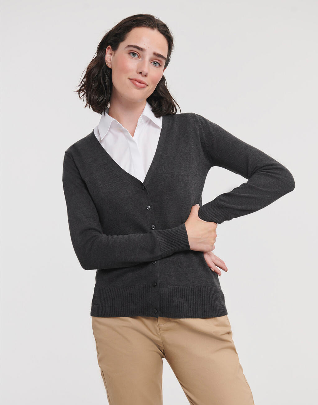 Russell Collection Ladies' V-Neck Knitted Cardigan