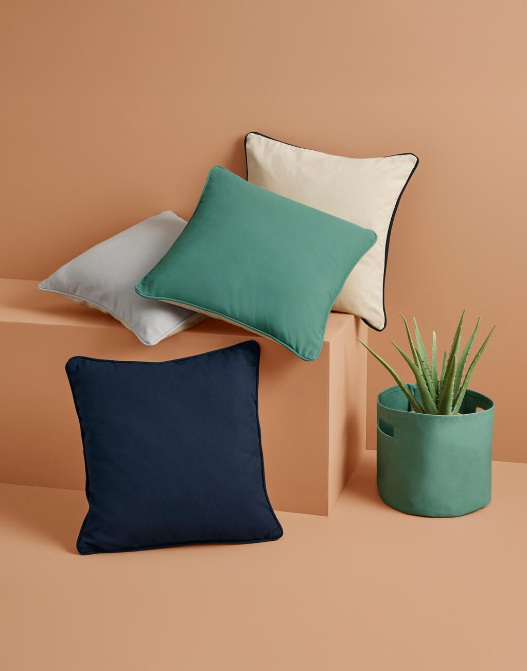 Westford Mill Fairtrade Cotton Piped Cushion Cover