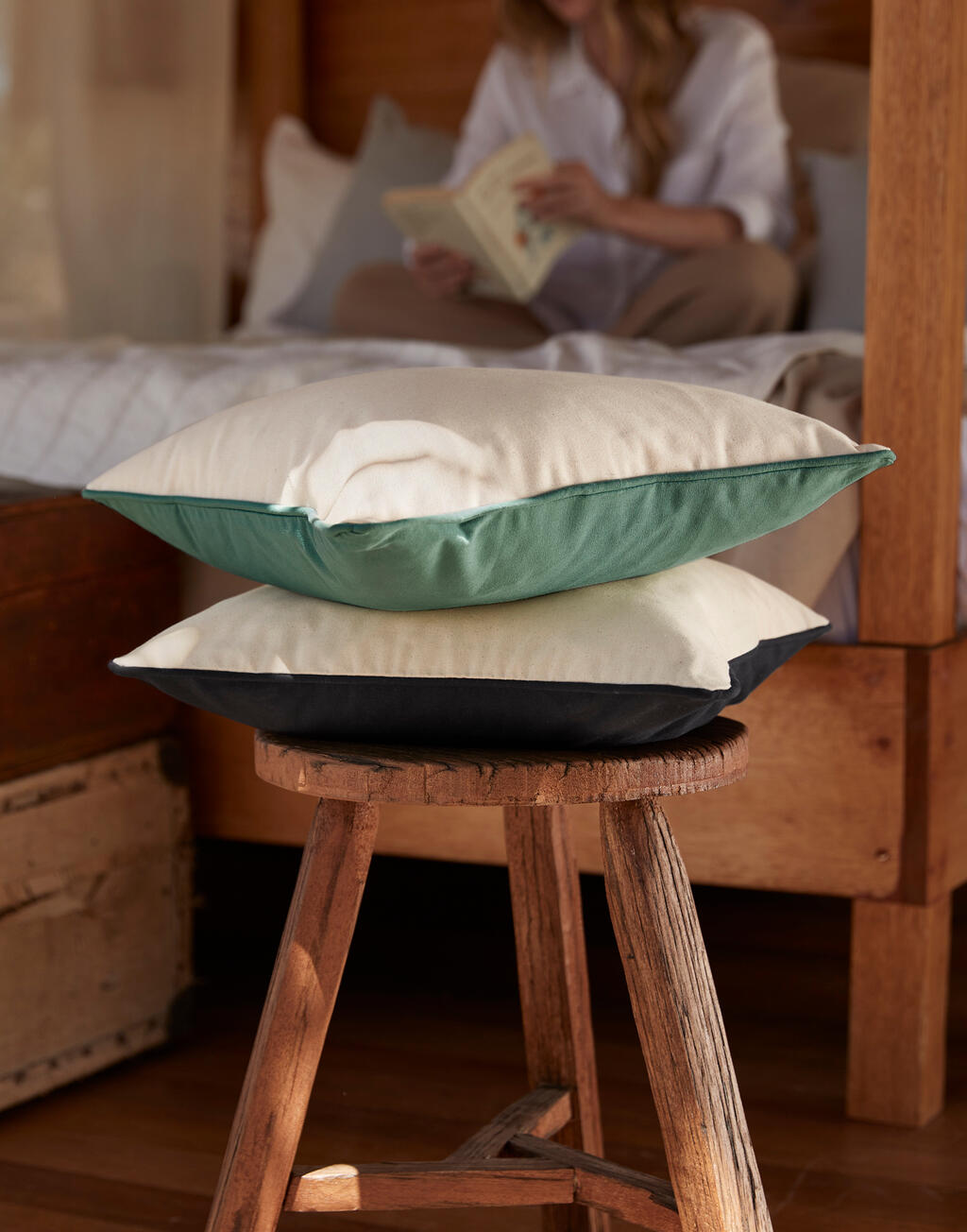 Westford Mill Fairtrade Cotton Piped Cushion Cover