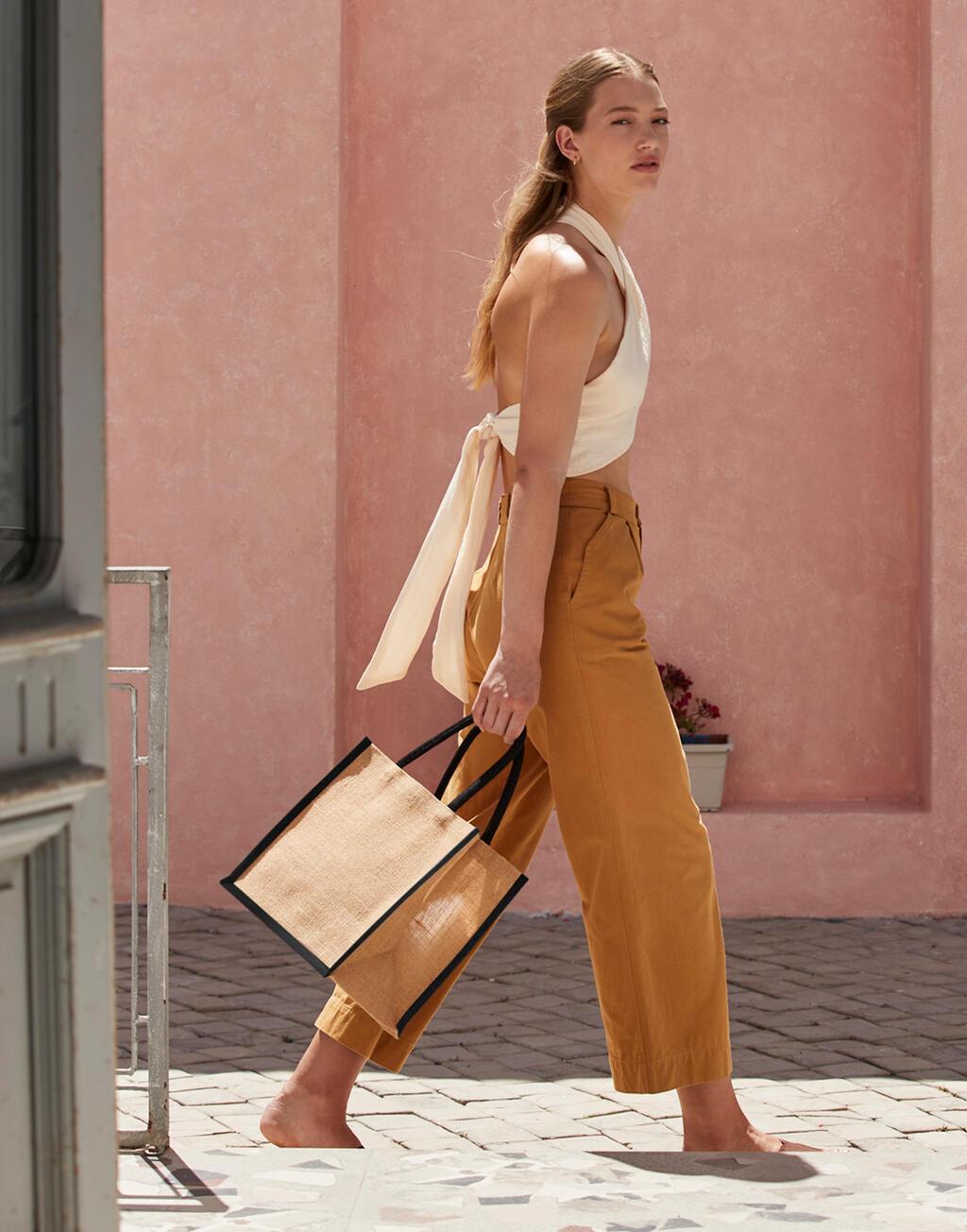 Westford Mill Natural Starched Jute Midi Tote