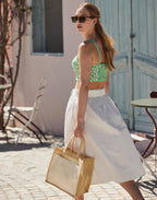 Westford Mill Cotton Pocket Natural Starched Jute Midi Tote