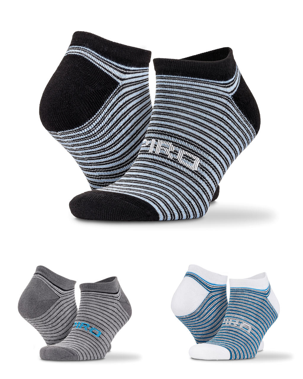 Spiro 3-Pack Mixed Stripe Sneaker Socks