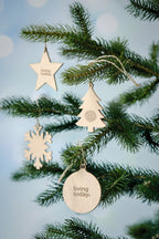 BALY – Wooden Tree bauble hanger – item picture printed