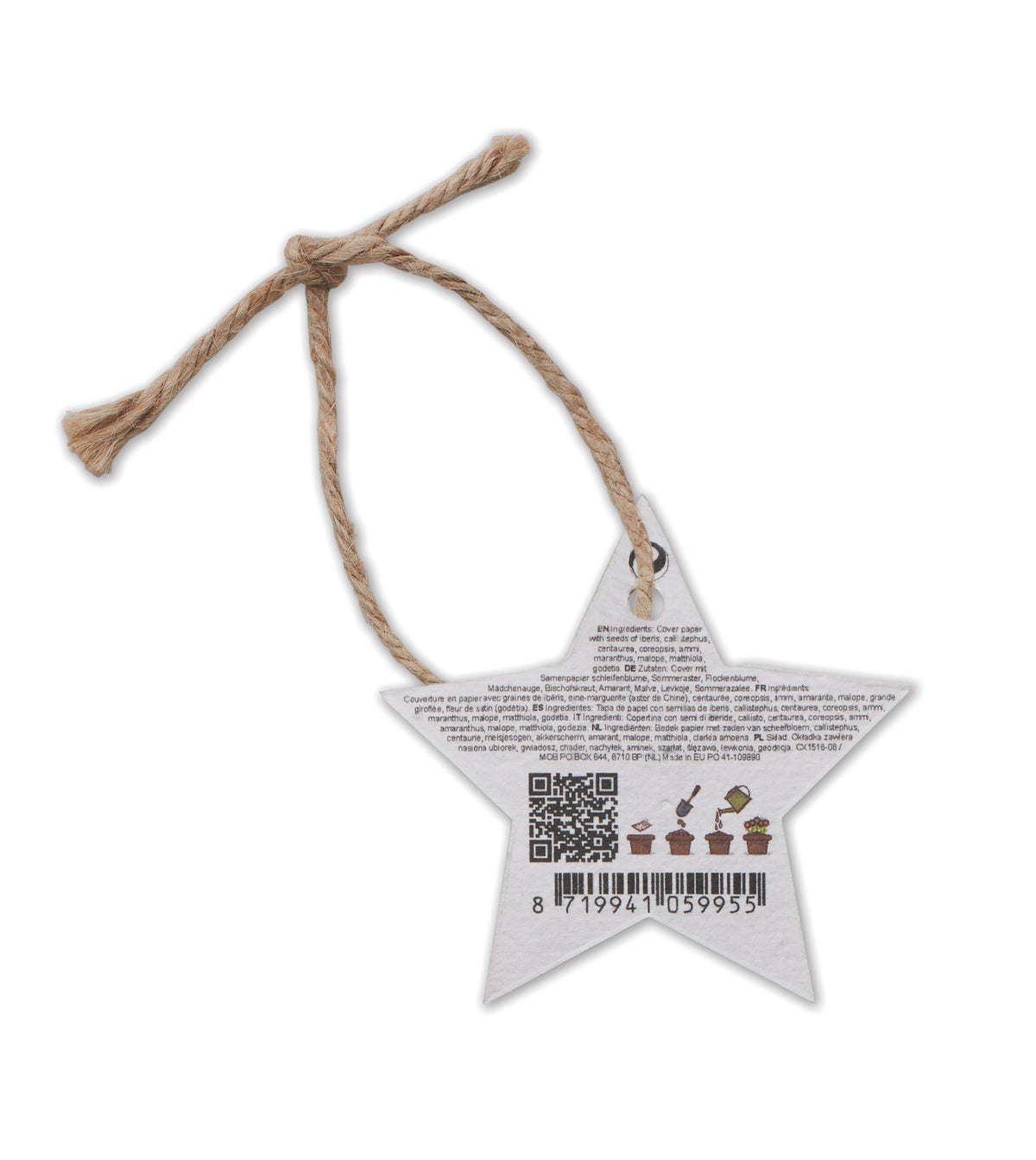STARSEED – Seed paper Xmas ornament – item picture side
