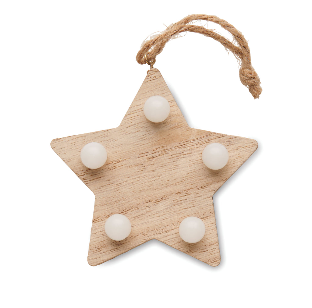 LALIE – Wooden weed star with lights – item picture top