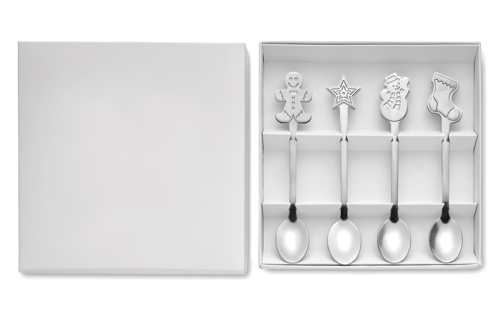 CHIP SET – Set of 4 Christmas tea spoon – item picture open