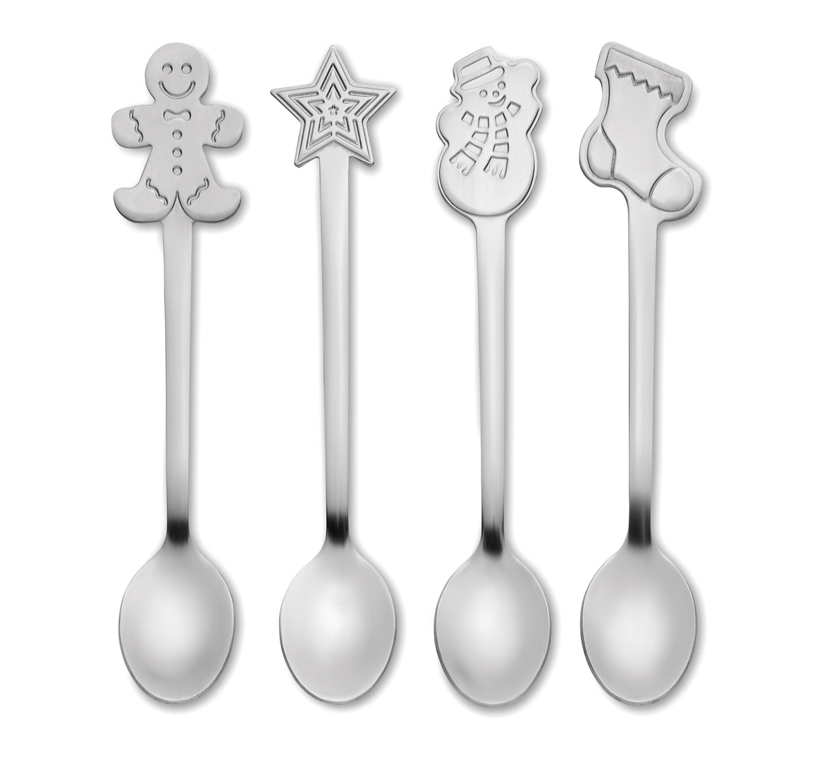 CHIP SET – Set of 4 Christmas tea spoon – Matt Silver