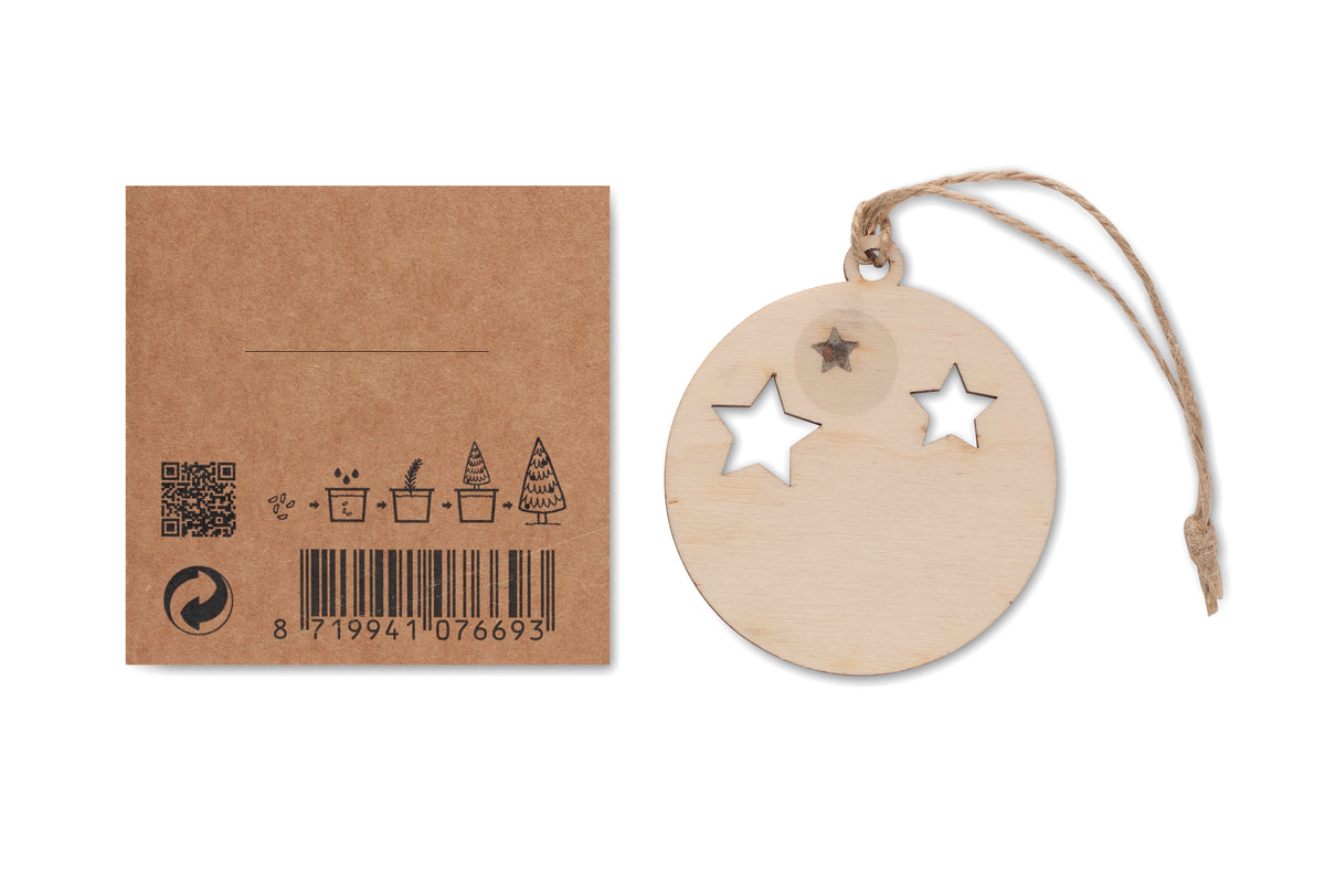 ROSEED – Wooden bauble shape hanger – item picture side