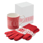 COPITO SET – Winter gift mug and gloves set – Red