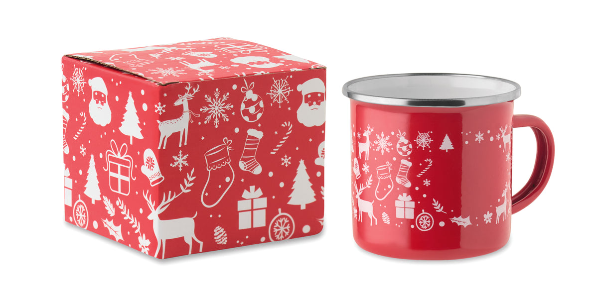 SEASOMEL – Christmas enamel mug 300ml – Red