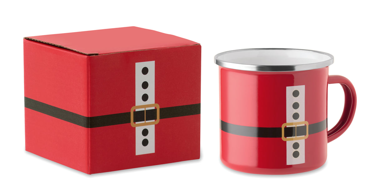 SANTAMEL – Santa enamel vintage mug 300ml – Red