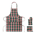 SANTAPRON – Chequered cotton kitchen set – Multicolour