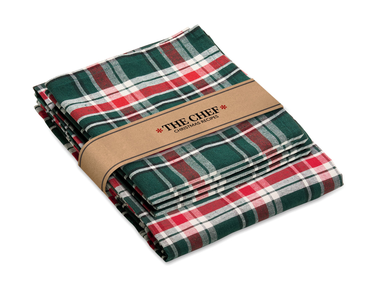 SANTABLE – Chequer cotton tablecloth set – item picture printed