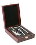 PREMIUM – Classic wine set in wooden box – Silver