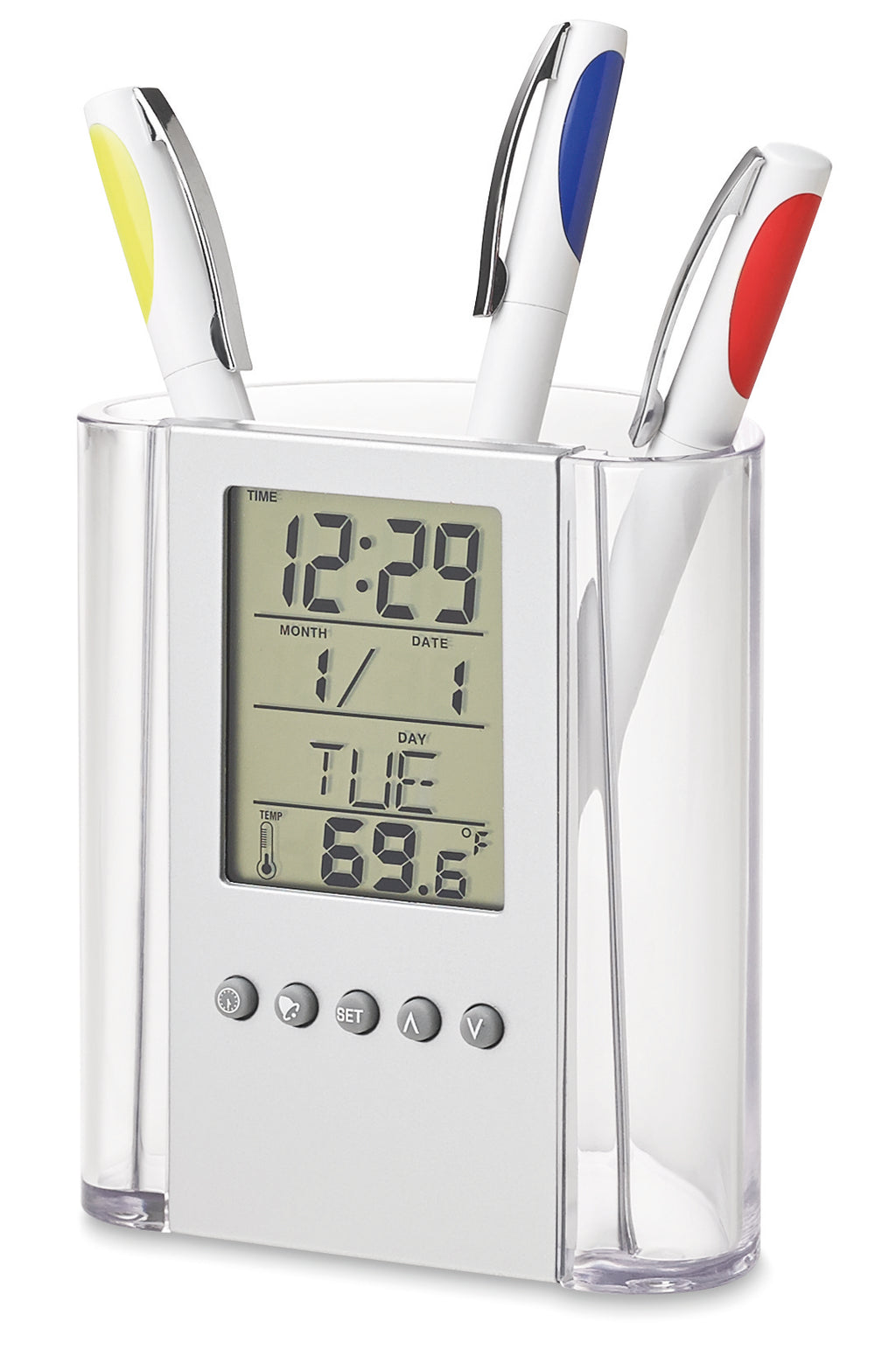 PRODIGY – Pen holder with calendar – Transparent