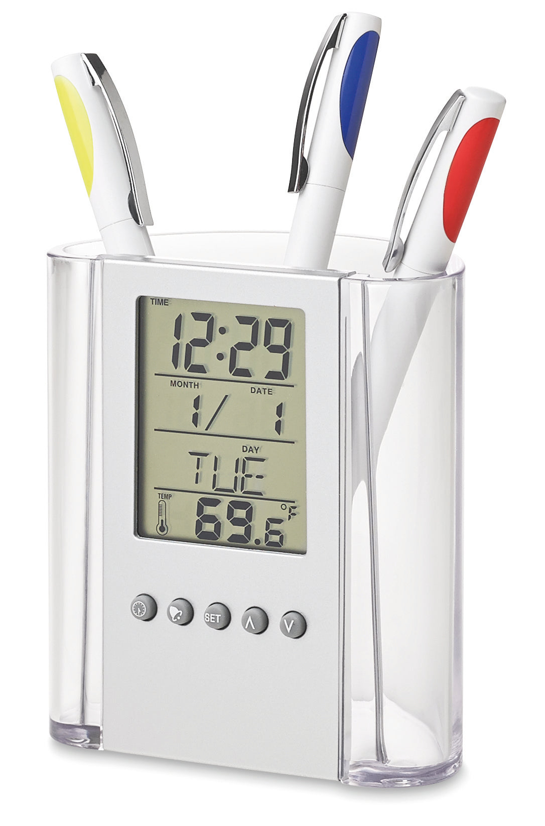 PRODIGY – Pen holder with calendar – Transparent