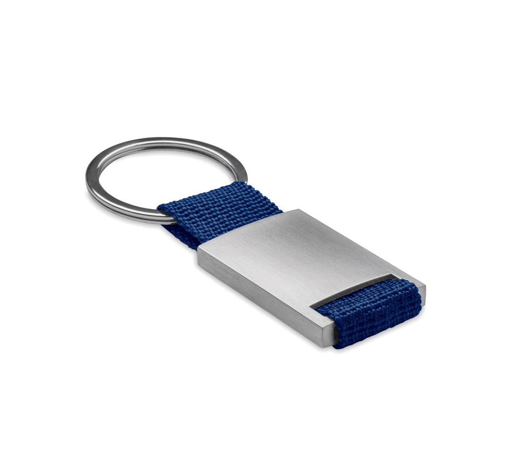 TECH – Metal rectangular key ring – Blue