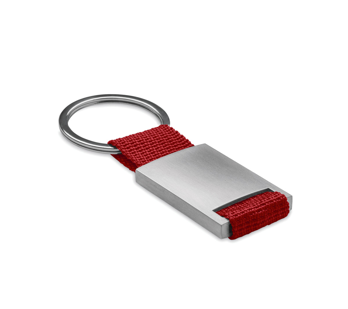 TECH – Metal rectangular key ring – Red