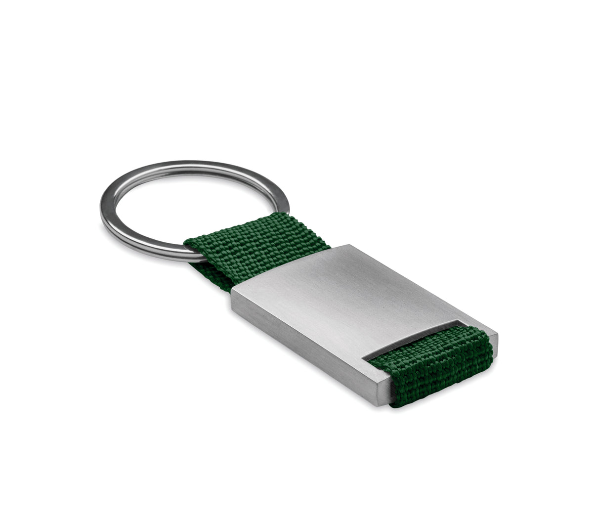 TECH – Metal rectangular key ring – Dark Green