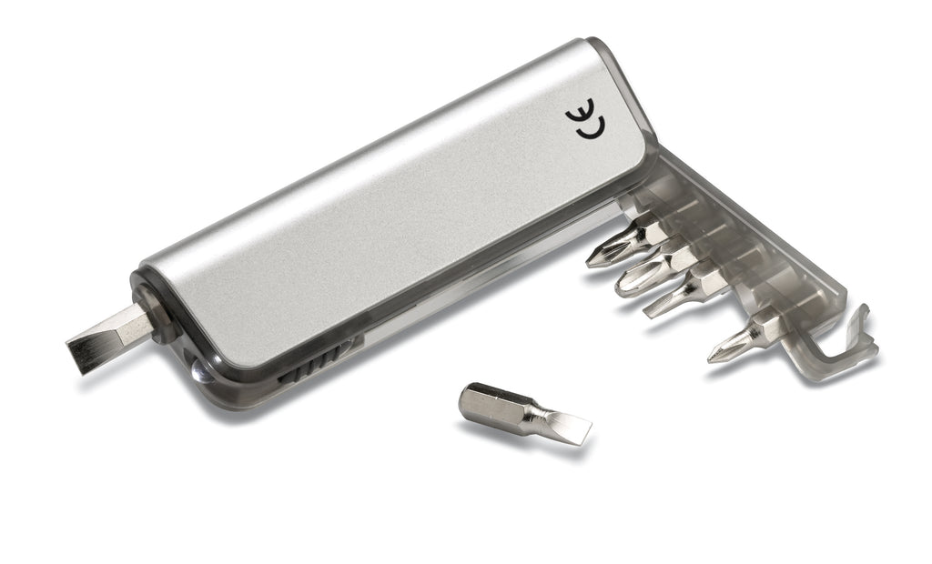 ALUTOOL – Multitool holder and LED torch – Transparent Grey