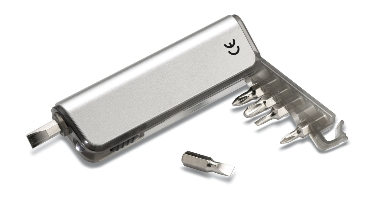 ALUTOOL – Multitool holder and LED torch – Transparent Grey