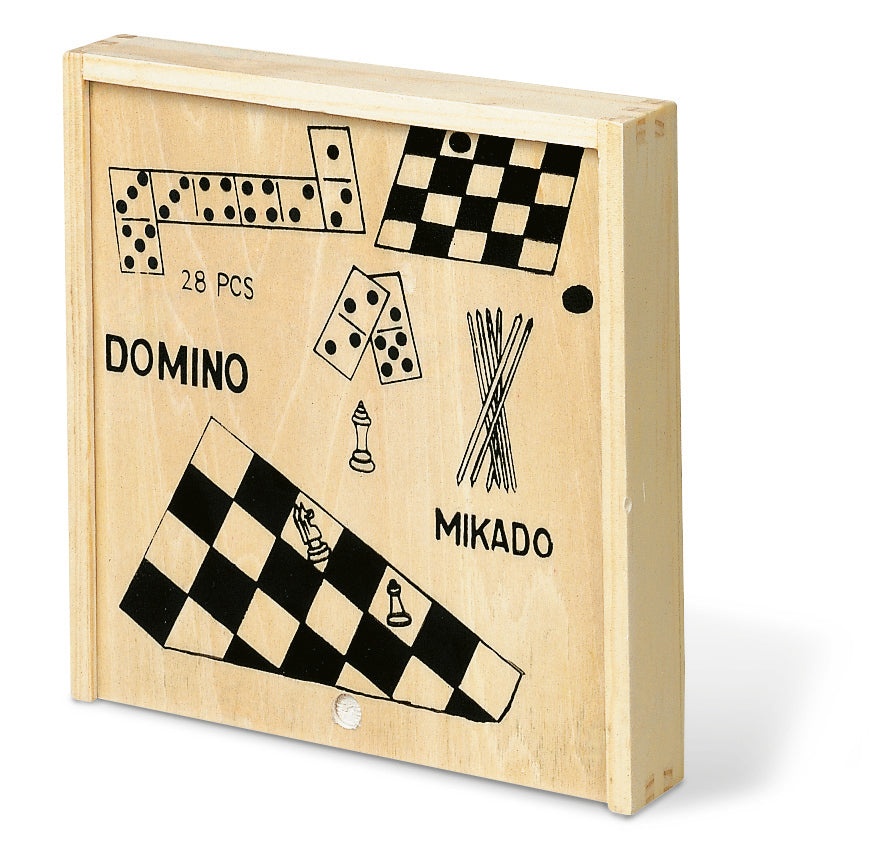 TRIKES – 4 games in wooden box – item picture back