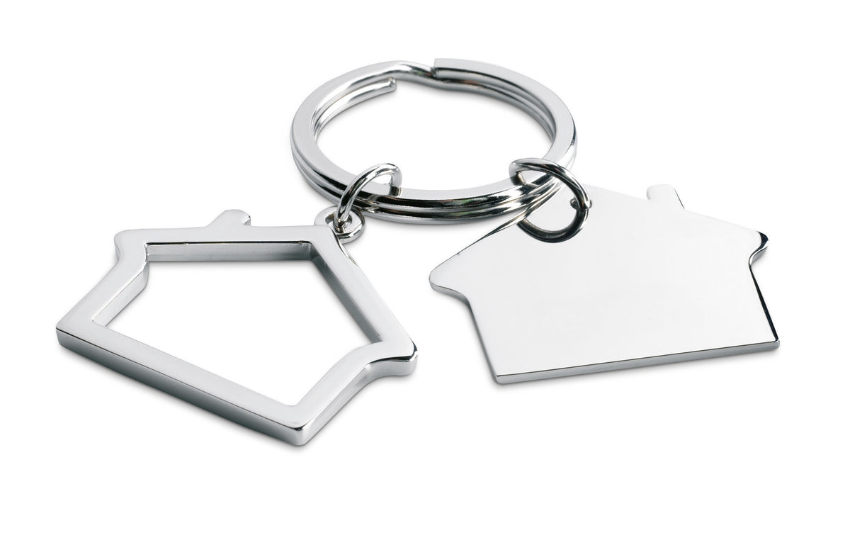 SNIPER – Metal key ring house shape – Shiny Silver