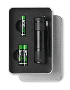 LED PLUS – LED torch in tin box – Black