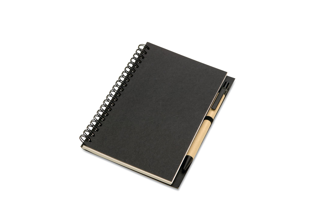 BLOQUERO – B6 Recycled notebook with pen – Black