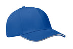 BUFFALO – 6 Panel baseball cap 260 gr/m – White/Blue