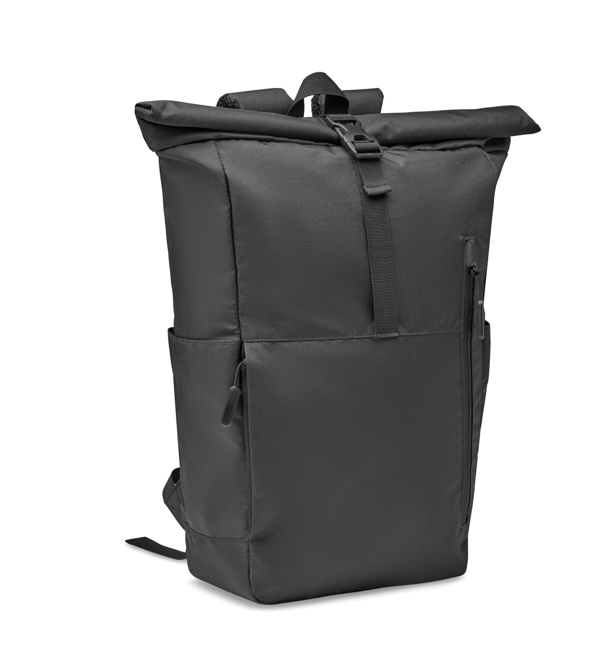 VALLEY ROLLPACK – 300D RPET rolltop backpack – Black