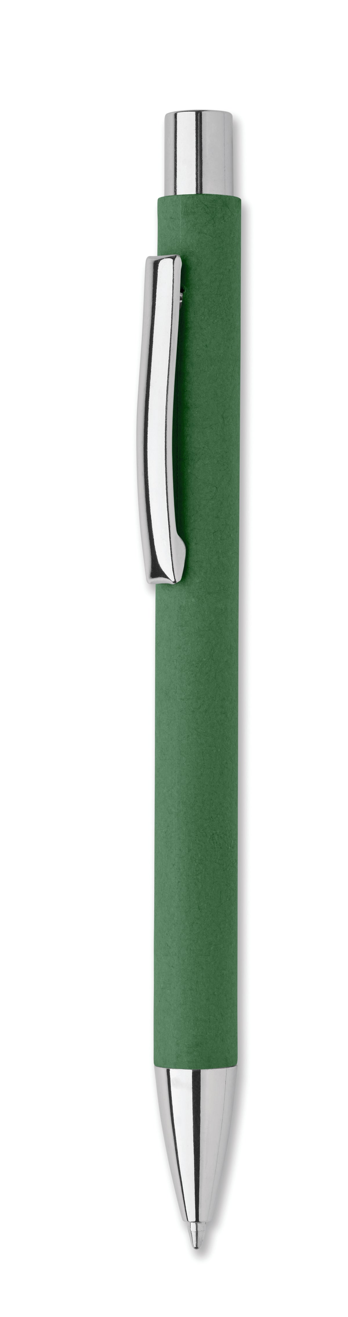OLYMPIA – Recycled paper push ball pen – Green