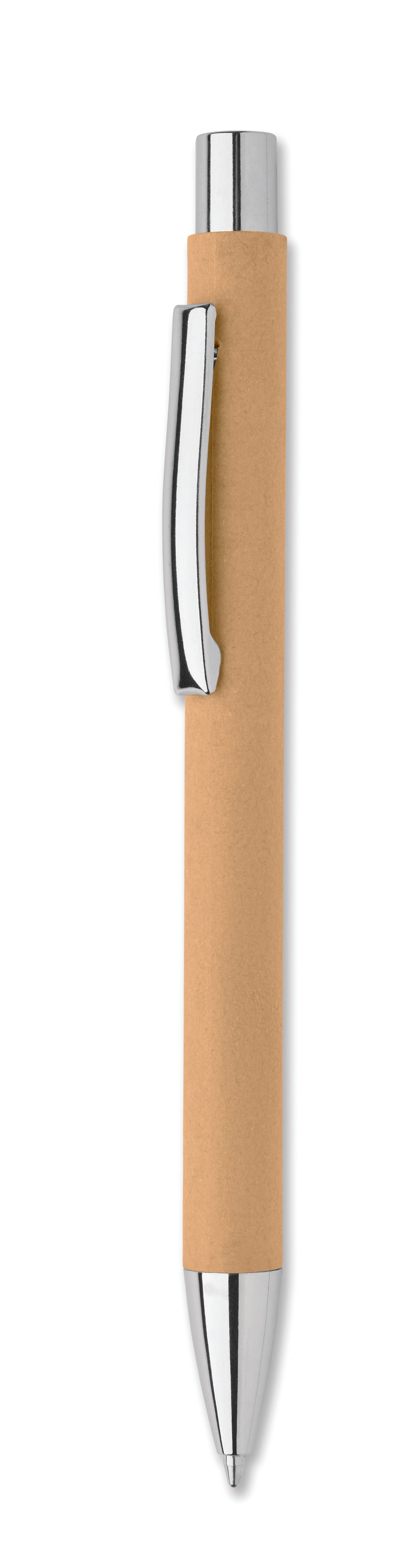 OLYMPIA – Recycled paper push ball pen – Beige