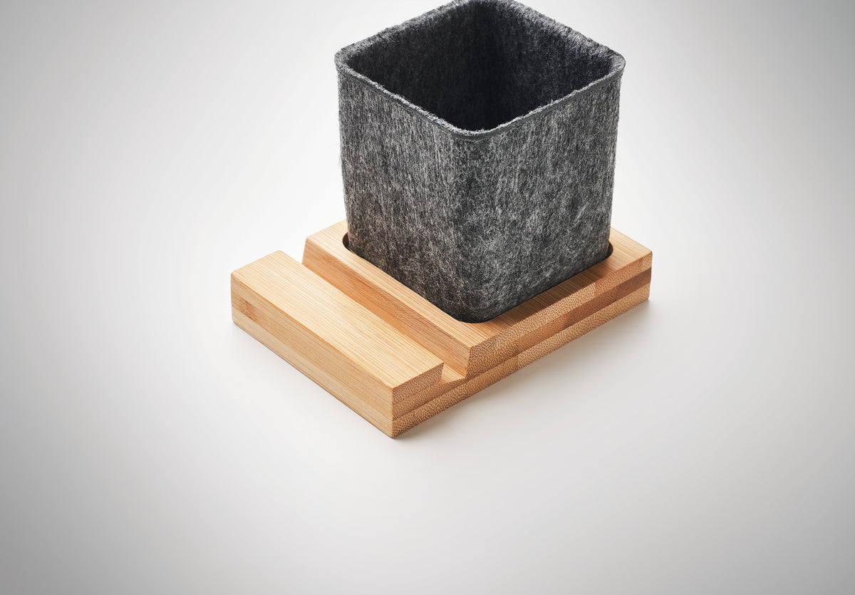 OROSTAN – RPET felt pen pot phone stand – item detail picture