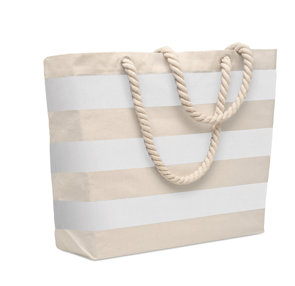 HEAVEN STRIPE – Cotton beach bag 220 gr/m² – White
