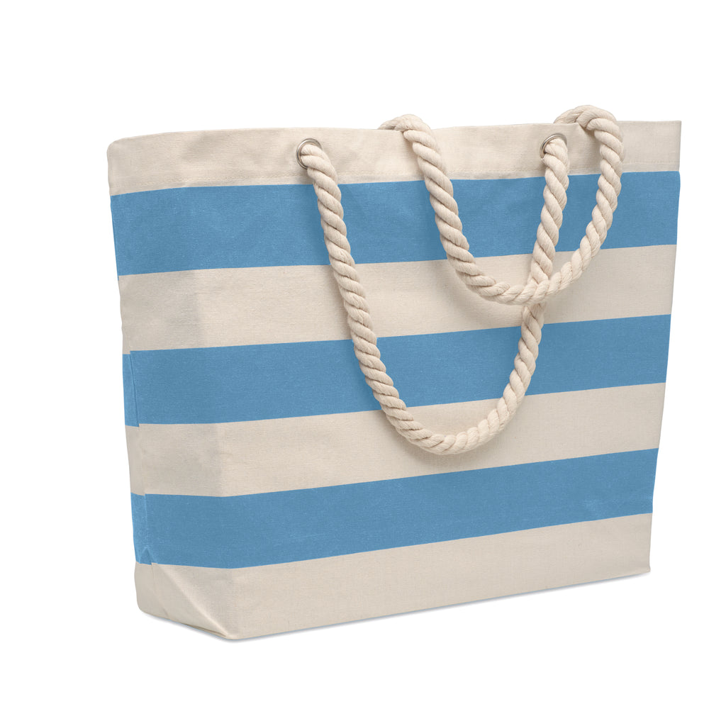 HEAVEN STRIPE – Cotton beach bag 220 gr/m² – Baby Blue
