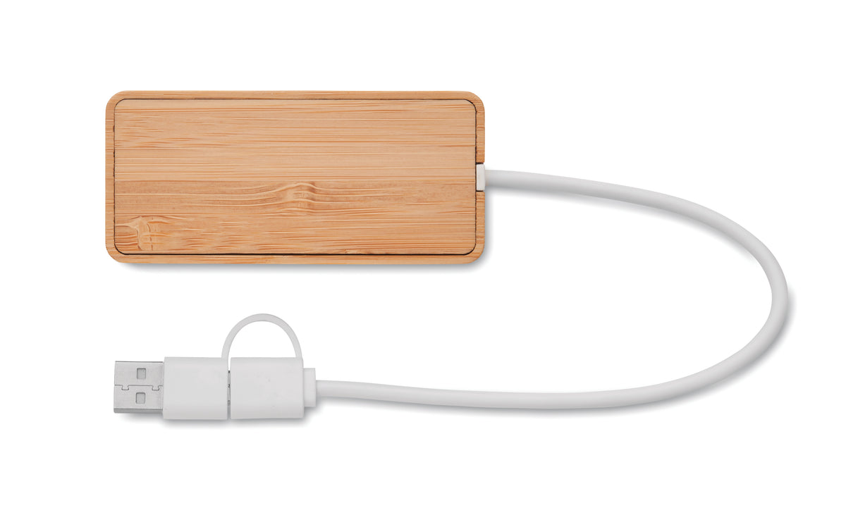 HUBBAM – Bamboo USB 3 ports hub – item picture back
