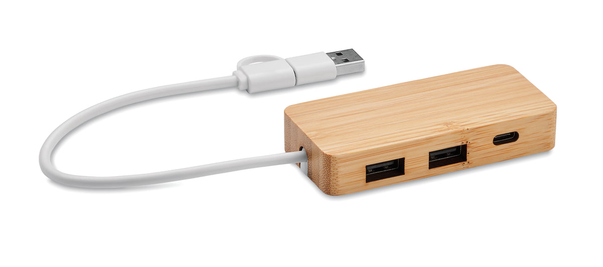 HUBBAM – Bamboo USB 3 ports hub – Wood