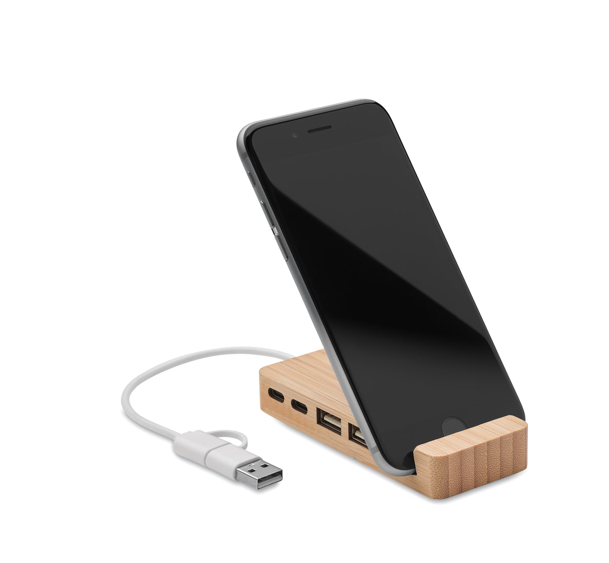 HUBSTAND – Bamboo USB 4 ports hub – item picture open
